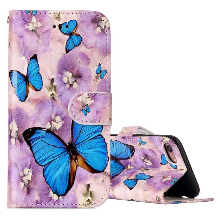 For iPhone 8 & 7 Embossed Horizontal Flip Leather Case with Holder & Card Slots & Wallet & Photo Frame