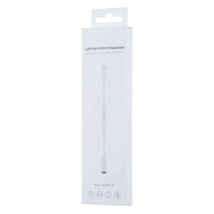 8 Pin Male to 3.5mm Female Headphone Jack Wire Control Bluetooth Audio Adapter, Support Music, Calls, Volume Control