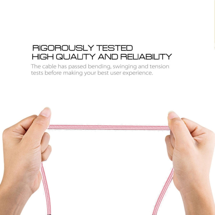 1m 2A USB to 8 Pin Nylon Weave Style Data Sync Charging Cable, 8 Pin Pink, 8 Pin Blue, 8 Pin Red, 8 Pin White