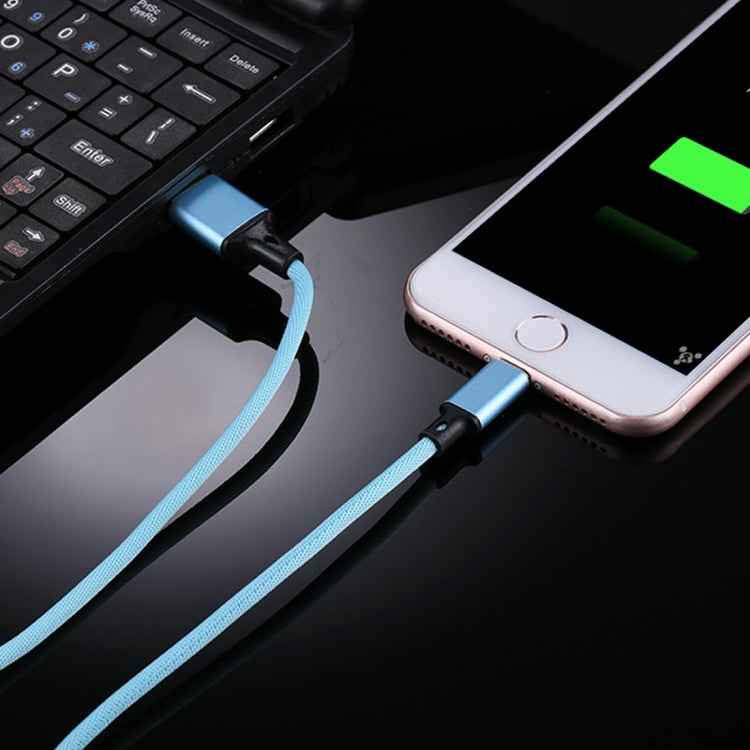 1m 2A USB to 8 Pin Nylon Weave Style Data Sync Charging Cable