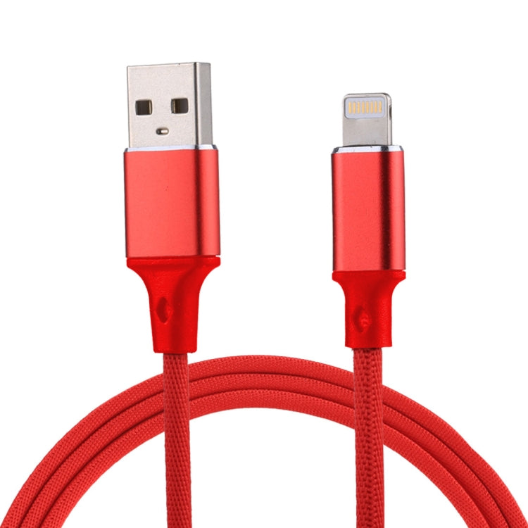 1m 2A USB to 8 Pin Nylon Weave Style Data Sync Charging Cable, 8 Pin Pink, 8 Pin Blue, 8 Pin Red, 8 Pin White