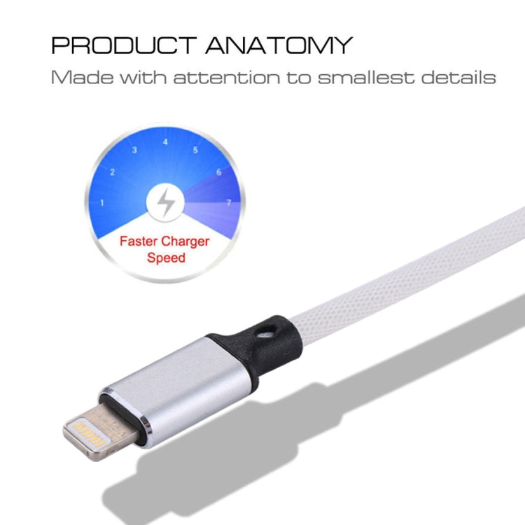1m 2A USB to 8 Pin Nylon Weave Style Data Sync Charging Cable, 8 Pin White, 8 Pin Pink, 8 Pin Blue, 8 Pin Red