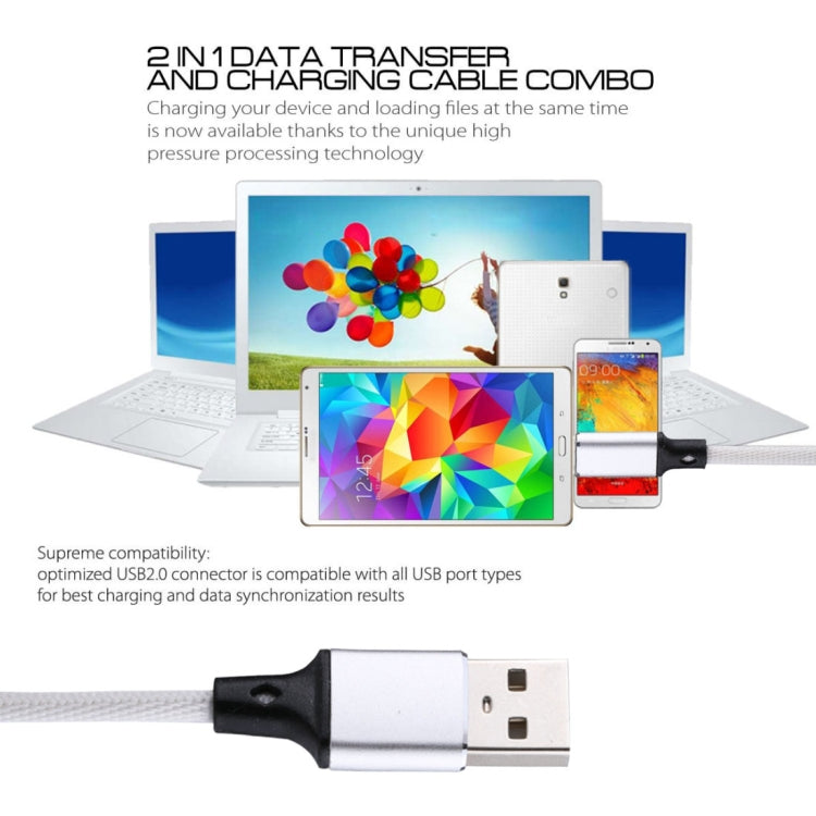 1m 2A USB to 8 Pin Nylon Weave Style Data Sync Charging Cable, 8 Pin White, 8 Pin Pink, 8 Pin Blue, 8 Pin Red