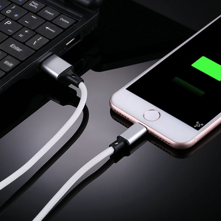 1m 2A USB to 8 Pin Nylon Weave Style Data Sync Charging Cable, 8 Pin White, 8 Pin Pink, 8 Pin Blue, 8 Pin Red