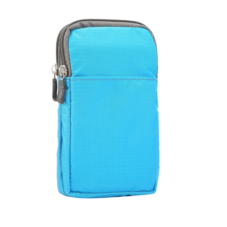 Multi-function Casual Sport Mobile Phone Double Zipper Waist Pack Diagonal Bag for 6.9 Inch or Below Smartphones