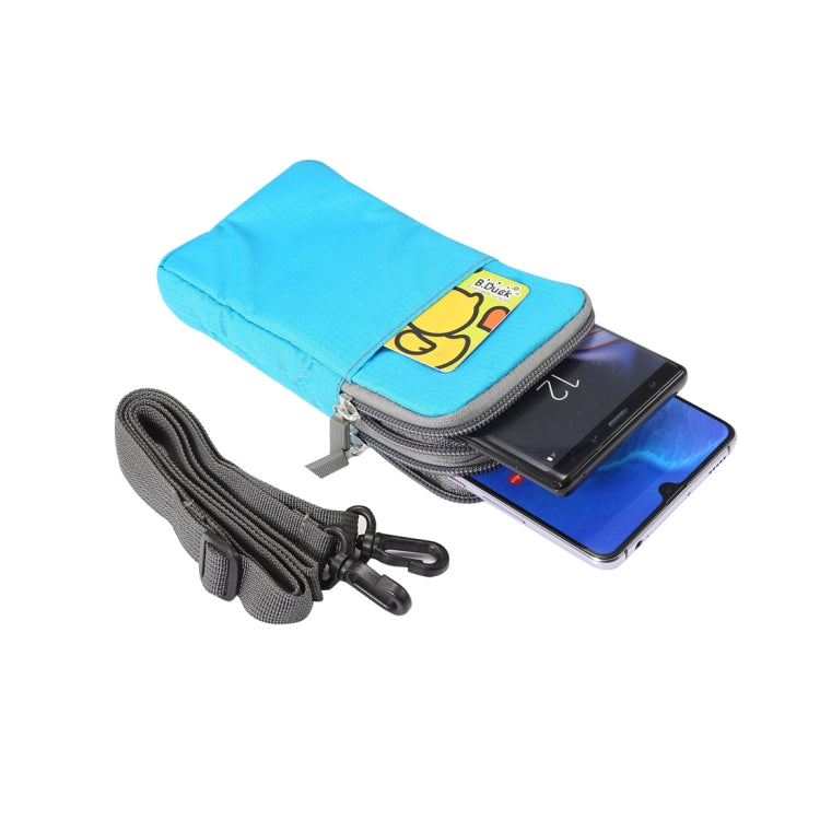 Multi-function Casual Sport Mobile Phone Double Zipper Waist Pack Diagonal Bag for 6.9 Inch or Below Smartphones