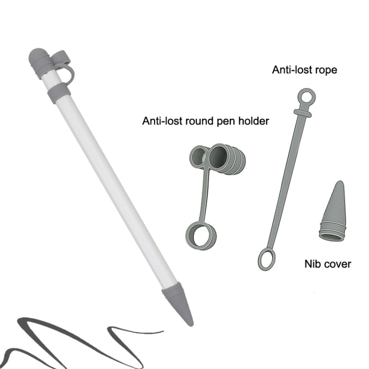 3 in 1 Silicone Protective Cover+Touch Cap Pen+Nip Pen Case For Apple Pencil