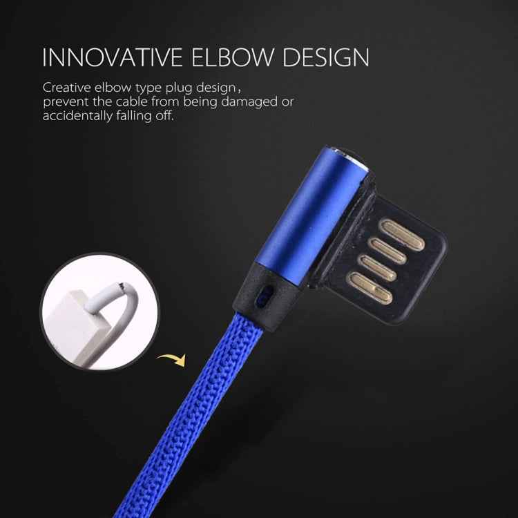1m 2.4A Output USB to 8 Pin Double Elbow Design Nylon Weave Style Data Sync Charging Cable