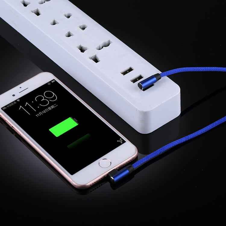 1m 2.4A Output USB to 8 Pin Double Elbow Design Nylon Weave Style Data Sync Charging Cable