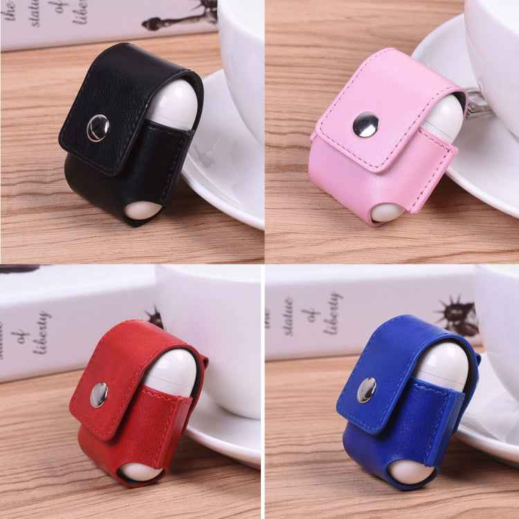 Creative Wireless Bluetooth Earphone PU Leather Protective Bag Anti-lost Storage Bag with Hook for Apple AirPods 1/2 (Earphone is not Included)
