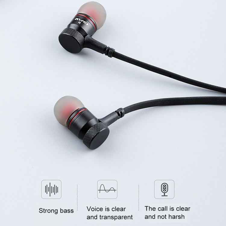 awei G10BL Outdoor Sports Fashion Neck Hanging Design Stereo Bass Bluetooth Earphone, Built-in Mic