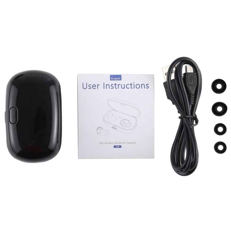 X8 TWS Outdoor Sports Portable In-ear Bluetooth V5.0 Earphone with Charging Box