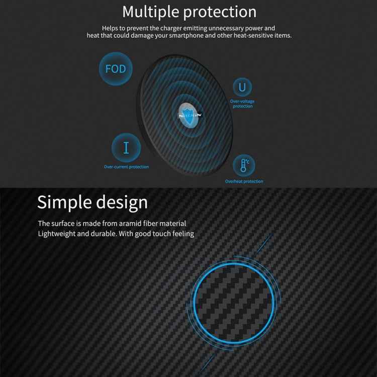 NILLKIN Power Flash Aramid Fiber Qi Standard Wireless Charger Charging Pad