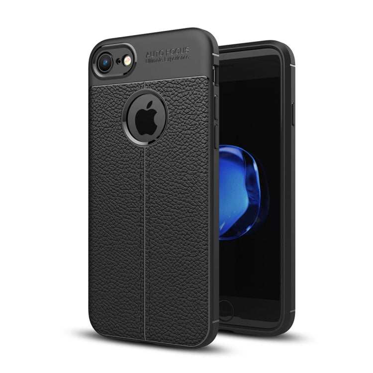 For iPhone 8 & 7 Litchi Texture TPU Protective Back Cover Case