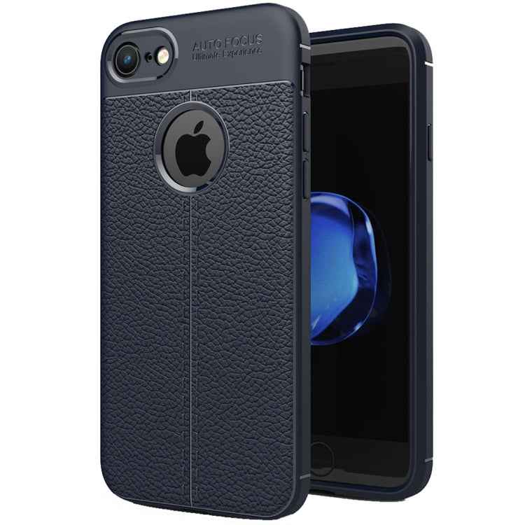 For iPhone 8 & 7 Litchi Texture TPU Protective Back Cover Case