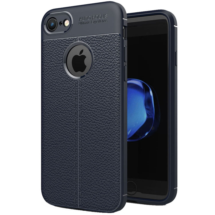 For iPhone 8 & 7 Litchi Texture TPU Protective Back Cover Case