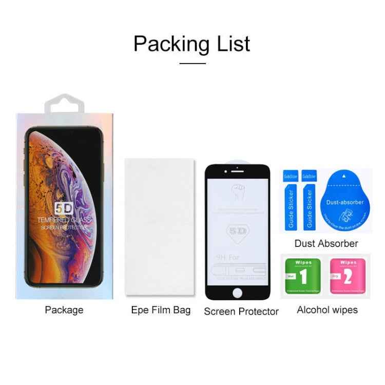 9H 5D Full Glue Full Screen Tempered Glass Film for iPhone 8 / 7