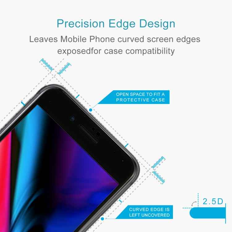 For iPhone 8 / 7 0.3mm 9H Surface Hardness  Curved Full Screen Tempered Glass Screen Protector