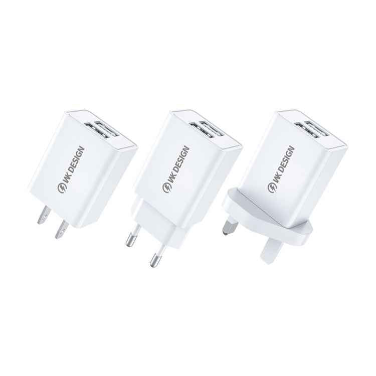 WK WP-U119 10W Dual USB Ports Travel Charger Power Adapter, US Plug
