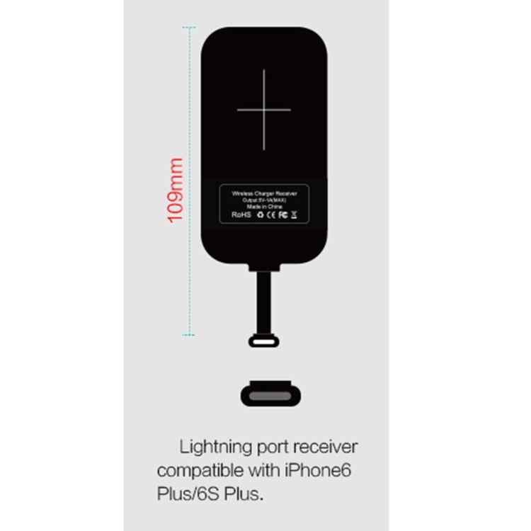 NILLKIN Magic Tag QI Standard Wireless Charging Receiver for iPhone 7 Plus / 6s Plus / 6 Plus, with 8 Pin Port, Length: 109mm