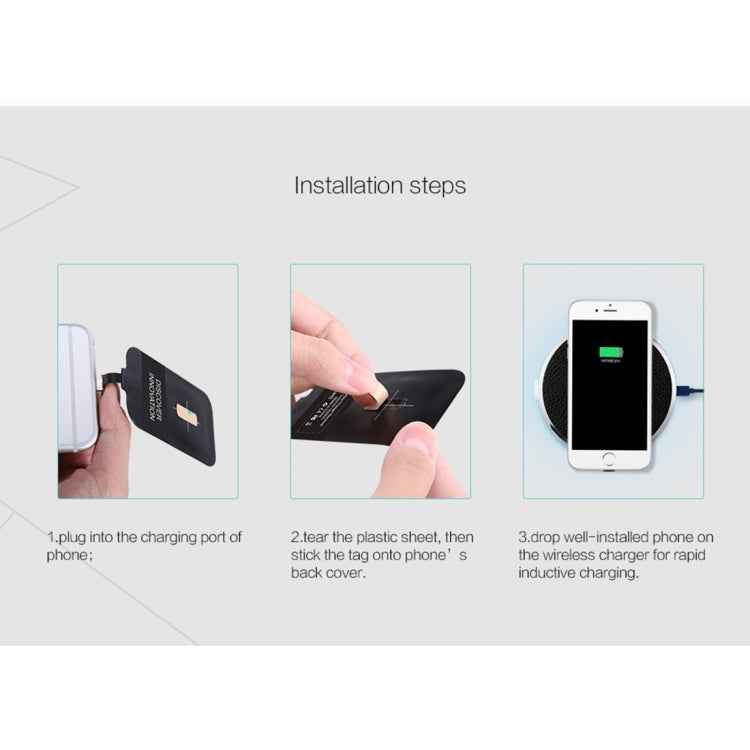 NILLKIN Magic Tag QI Standard Wireless Charging Receiver for iPhone 7 / 6s / 6 / 5S / 5, with 8 Pin Port, Length: 98mm