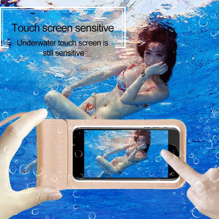 Outdoor Diving Swimming Mobile Phone Touch Screen Waterproof Bag for 5.1 to 6 Inch Mobile Phone