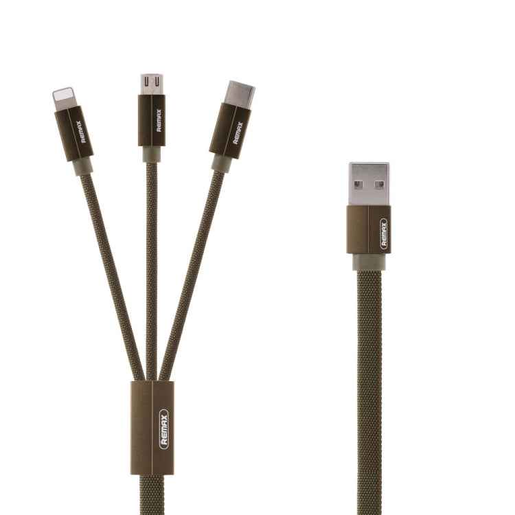 REMAX RC-094TH 1m 2.4A 3 in 1 USB to 8 Pin & USB-C / Type-C & Micro USB  Fast Charging Data Cable