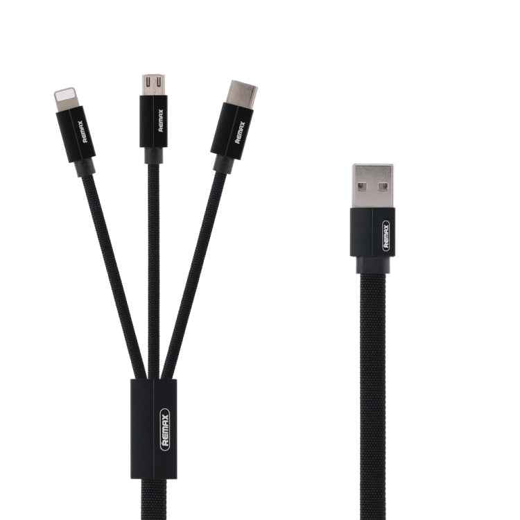 REMAX RC-094TH 1m 2.4A 3 in 1 USB to 8 Pin & USB-C / Type-C & Micro USB  Fast Charging Data Cable
