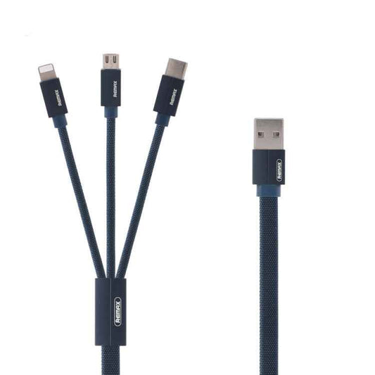 REMAX RC-094TH 1m 2.4A 3 in 1 USB to 8 Pin & USB-C / Type-C & Micro USB  Fast Charging Data Cable