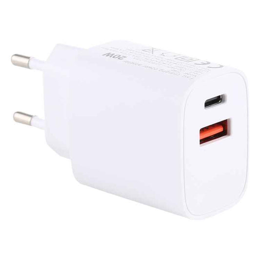 T085 20W USB + Type-C Fast Charging Travel Power Adapter, EU Plug