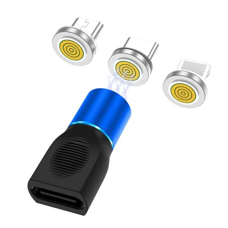4 in 1 3A 8 Pin & USB-C / Type-C & Micro USB Zinc Alloy Magnetic Charging Head + USB-C / Type-C Magnetic Charging Adapter Set