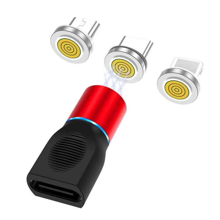 4 in 1 3A 8 Pin & USB-C / Type-C & Micro USB Zinc Alloy Magnetic Charging Head + USB-C / Type-C Magnetic Charging Adapter Set