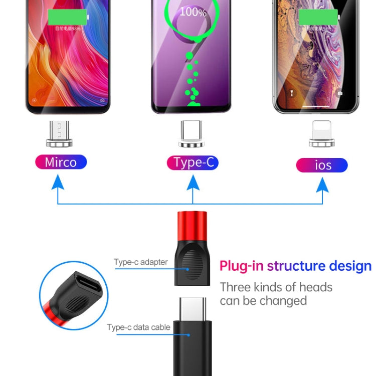 4 in 1 3A 8 Pin & USB-C / Type-C & Micro USB Zinc Alloy Magnetic Charging Head + USB-C / Type-C Magnetic Charging Adapter Set