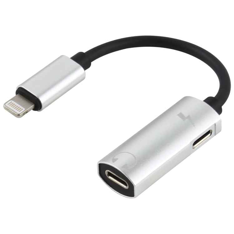 2 in 1 8 Pin Male to Dual 8 Pin Female Charging and Listening to Music Audio Earphone Adapter, Compatible with All IOS Systems