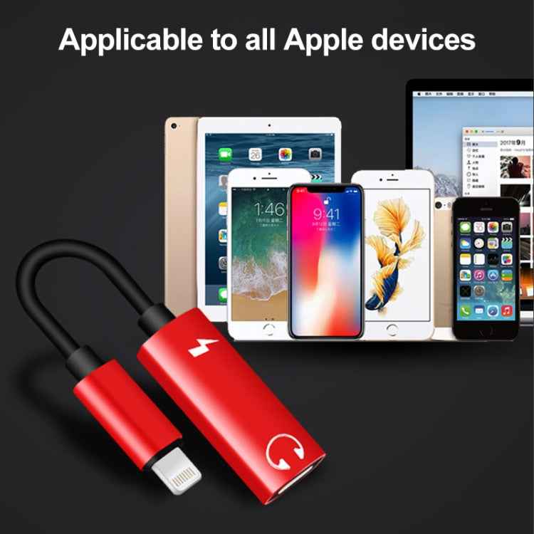 2 in 1 8 Pin Male to Dual 8 Pin Female Charging and Listening to Music Audio Earphone Adapter, Compatible with All IOS Systems