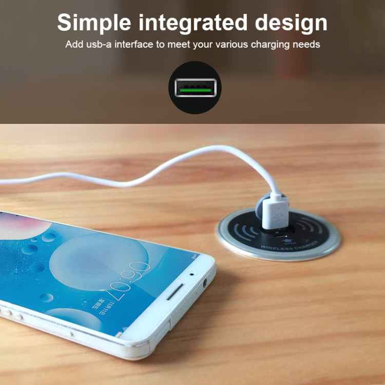 KP-ZMC Embedded Desktop Wireless Charger with PD+USB Interface Cable Length: 1.2m