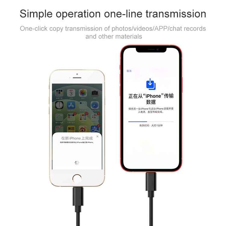 8 Pin to 8 Pin Data Migration Cable, Support Charging, Cable Length: 30cm