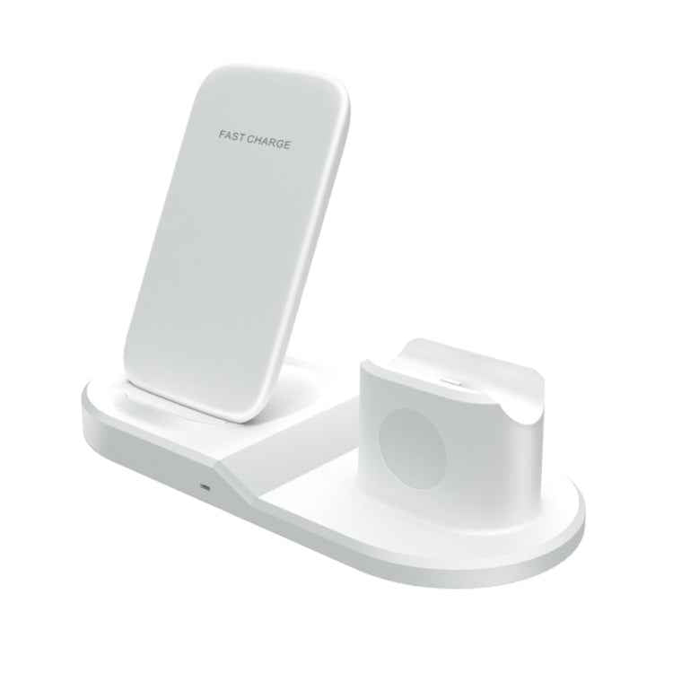 OJD-45 3 in 1 QI 10W Mobile Phone + Watch + 8 Pin Earphone Charging Port Multi-function Wireless Charger for Mobile Phones & Watches & AirPods 2