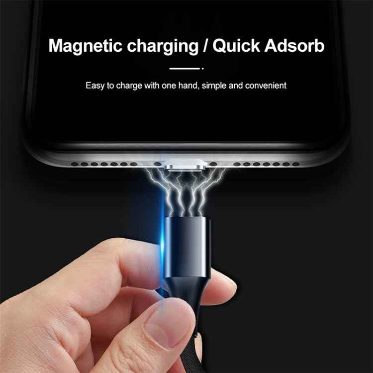M11 3 in 1 3A USB to 8 Pin + Micro USB + USB-C / Type-C Nylon Braided Magnetic Data Cable, Cable Length: 2m