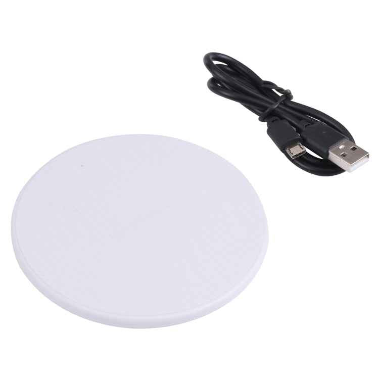 10W QI Plaid Pattern Round Plastic Wireless Charger