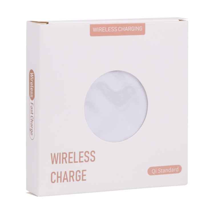 10W QI Plaid Pattern Round Plastic Wireless Charger