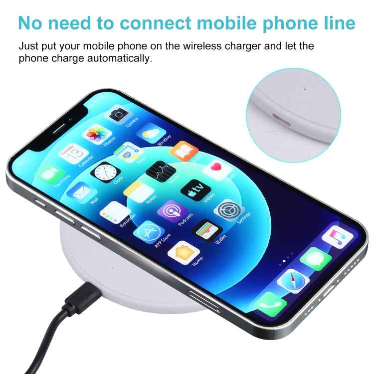 10W QI Plaid Pattern Round Plastic Wireless Charger