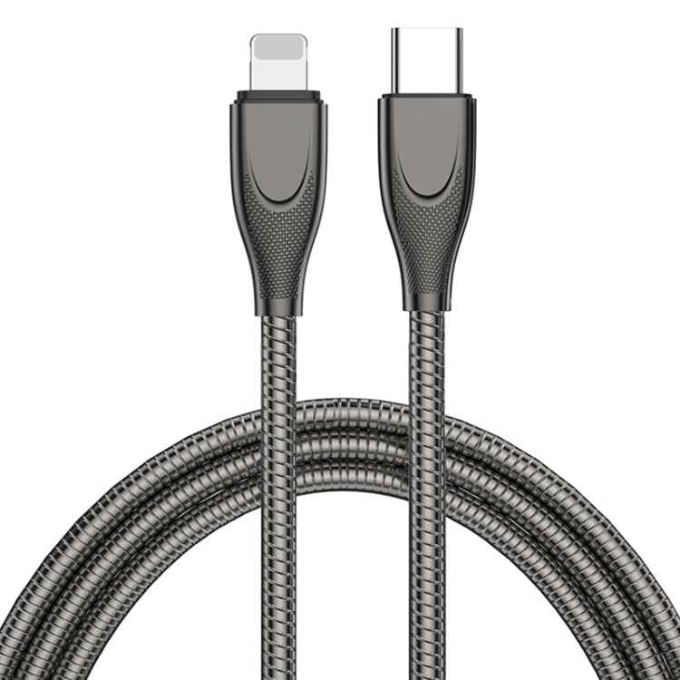 ADC-009 USB-C / Type-C to 8 Pin Zinc Alloy Hose Fast Charging Data Cable, Cable Length: 1m