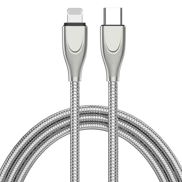 ADC-009 USB-C / Type-C to 8 Pin Zinc Alloy Hose Fast Charging Data Cable, Cable Length: 1m