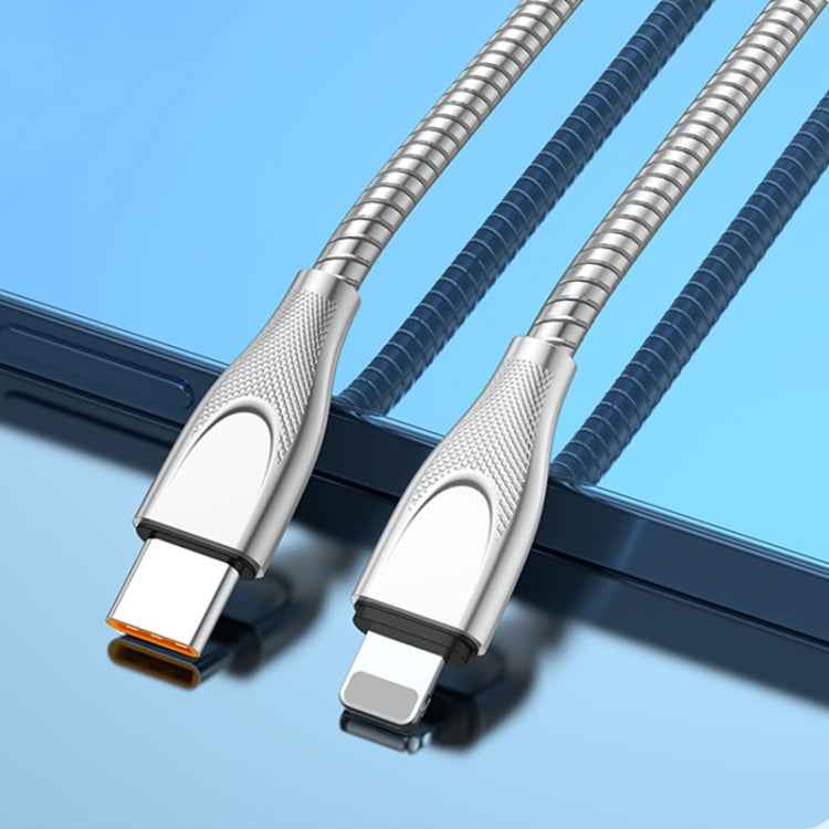 ADC-009 USB-C / Type-C to 8 Pin Zinc Alloy Hose Fast Charging Data Cable, Cable Length: 1m