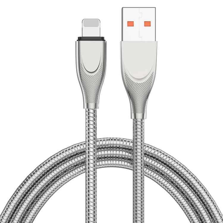 ADC-009 USB to 8 Pin Zinc Alloy Hose Fast Charging Data Cable, Cable Length: 1m