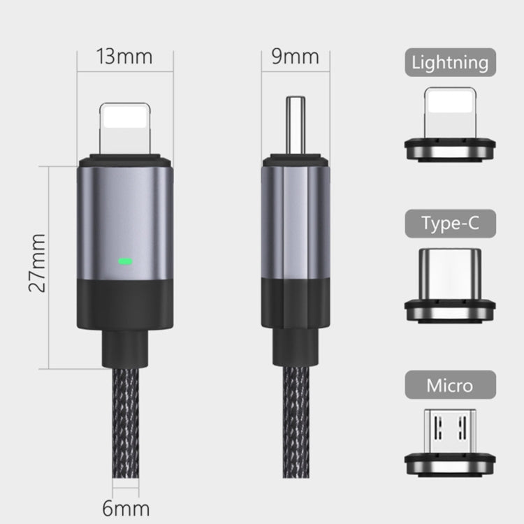 15W USB-C / Type-C to Micro USB Fast Charging Magnetic Data Cable, Style: 1m Cable + Magnetic Head, Micro USB