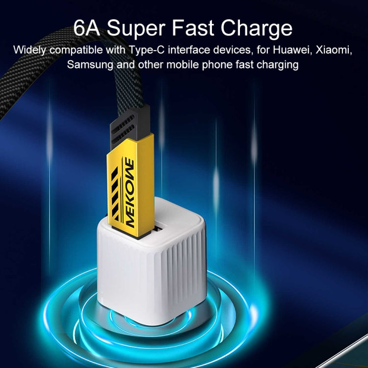 WK WDC-190a Mech Series 6A USB to USB-C/Type-C Fast Charge Data Cable, Length: 1m