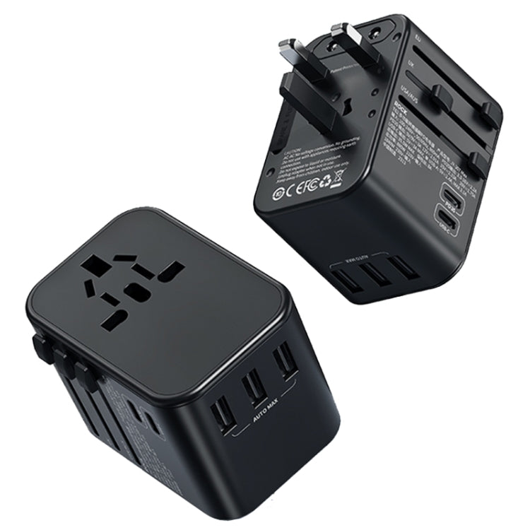 ROCK T62 35.5W Global Travel Multifunctional Plug PD Charger Power Adapter, T62