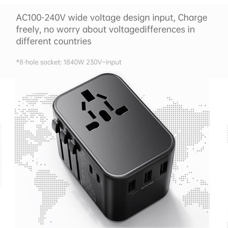 ROCK T62 35.5W Global Travel Multifunctional Plug PD Charger Power Adapter, T62